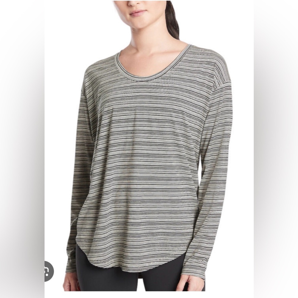 Athleta Cloudlight Stratus striped long-sleeve top.
